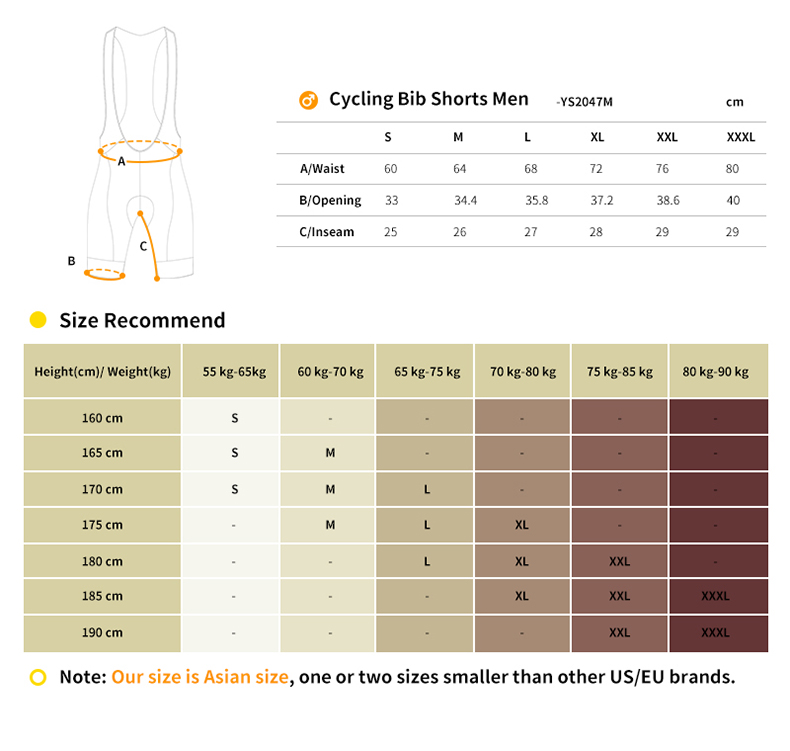 bib shorts sizing